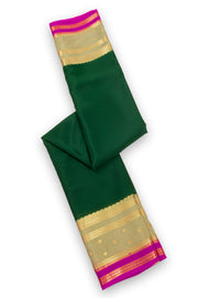 Green Mysore Crepe Silk Saree with Zari Border 10076247