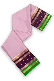 Pink Mysore Crepe Silk Saree With Zari Border 10076248