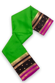 Green Mysore Crepe Silk Saree With Zari Border 10076249