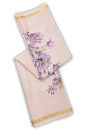 Shell Pink Mysore Crepe Silk Saree With Acrylic Printed Floral Motifs 10076260