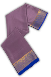 Mauve Mysore Crepe Silk Saree With Zari Border 10076261