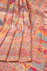 Cream Handloom Kashmir Kani Silk Saree 10076300