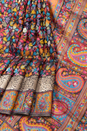 Black Kashmiri Kani Light Silk Saree 10076302