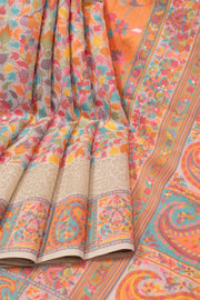 Pink Kashmiri Kani Light Silk Saree 10076303