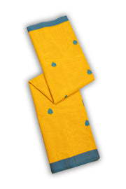 Golden Yellow Handloom Kanchi Cotton Saree with Butta Motifs 10076460