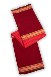 Festival Maroon Muppagam Handloom Kanchi Cotton Saree 10076479