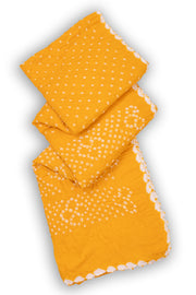 Sunflower Yellow Tie And Dye Bandhani Cotton Saree 10076492