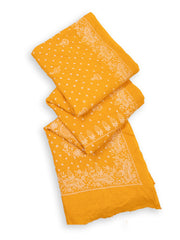 Mango Yellow Tie And Dye Bandhani Embroidered Cotton Saree 10076499