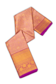 Rosewood Mauve Kanjivaram Tissue Silk Saree With Floral Design And Floral Border 10076705