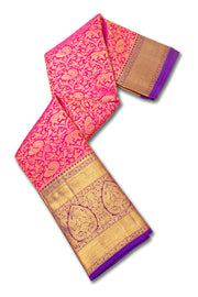 Royal Pink Kanjivaram Pure Silk Saree With Vanashringaram Design 10076709