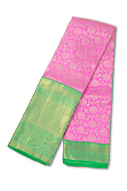 Rose Mist Pink Kanjivaram Pure Silk Saree With Floral Design 10076721