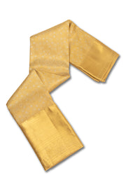Butterscotch Gold Kanjivaram Pure Silk Saree With Floral Design And Zari Border 10076727
