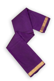 Vintage Deep Wine Purple Kanjivaram Pure Silk Saree With Golden Zari Border 10076738