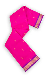 Hot Pink Kanjivaram Pure Silk Saree With Butta Design And Floral Border 10076742