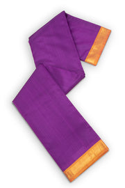 Grape Majesty Purple Kanjivaram Pure Silk Saree With Golden Zari Border 10076743