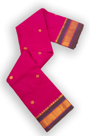 Royal Fuchsia Pink Kanjivaram Pure Silk Saree With Butta Design And Zari Border 10076746