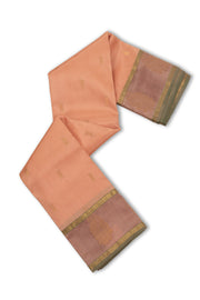 Blush Beige Kanjivaram Pure Silk Saree With Small Diamond Butta Design And Thandavalam Border 10076750