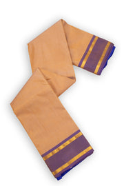 Honey Peach Kanjivaram Pure Silk Saree With Thandavalam Border 10076755