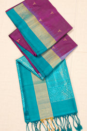 Imperial Berry Purple Handloom Kanjivaram Soft Silk Saree With Butta Design 10076810