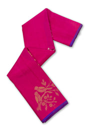 Royal Rani Pink Handloom Borderless Kanjivaram Soft Silk Saree With Birds Motifs Design 10076821