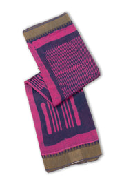 Purple Dabu Printed Silk Cotton Saree 10077030