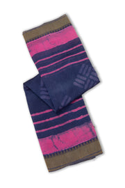 Purple Dabu Printed Silk Cotton Saree 10077031