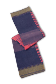 Purple Dabu Printed Silk Cotton Saree 10077032