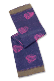 Purple Dabu Printed Silk Cotton Saree 10077036