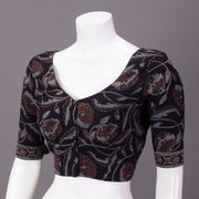 Black Hand Block Ajrakh Printed Cotton Blouse 10074448