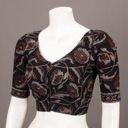 Black Hand Block Ajrakh Printed Cotton Blouse 10074450