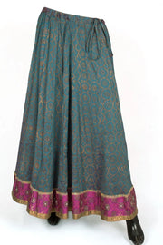 Sequin Embroidered Printed Crepe Silk Skirt 10055182