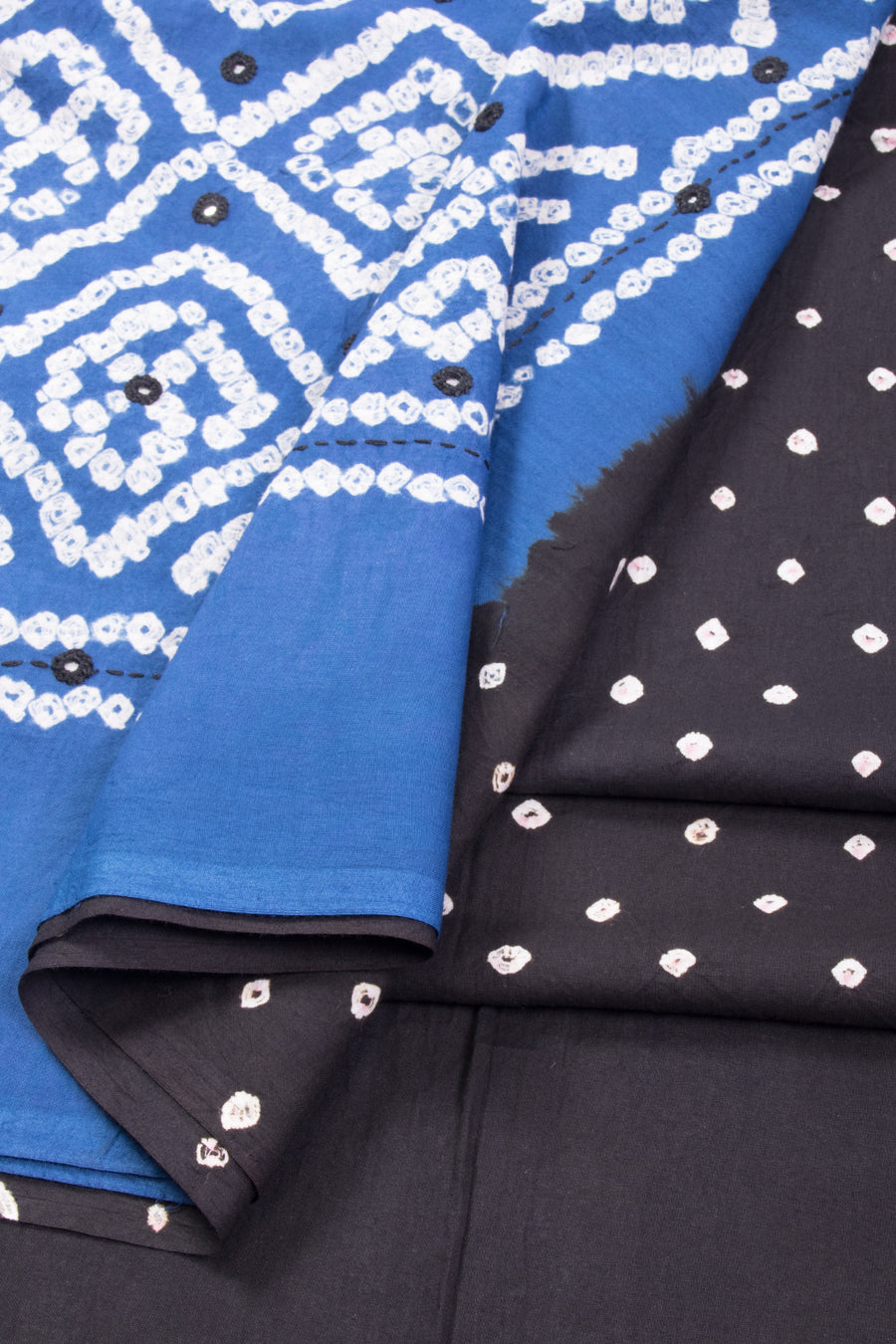 Blue Bandhani Cotton 2-Piece Salwar Suit Material -Avishya