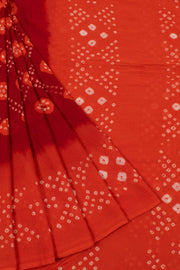 Maroon Handcrafted Bandhani Mulmul Cotton Saree 10055016