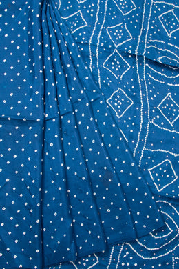 Blue Mulberry Silk Saree With Mukaish work 10073085