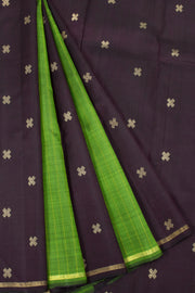 Snuff Brown Pure Zari Kanjivaram Silk Saree 10063328