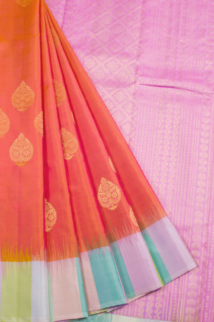 Orange Handloom Kanjivaram Silk Saree 10069141