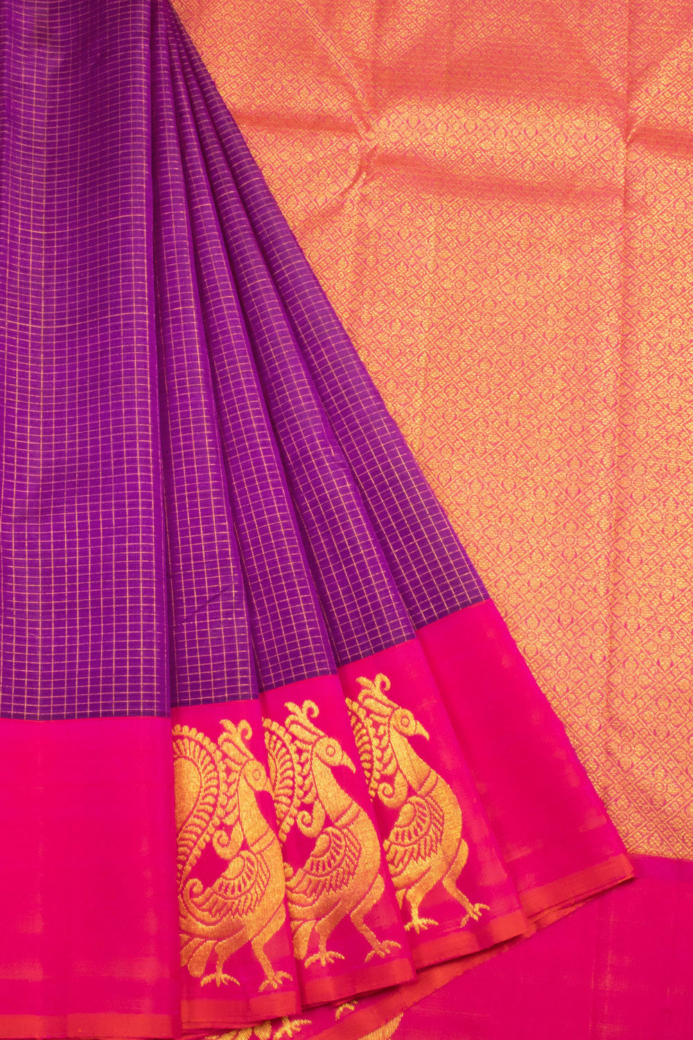 Purple Handloom Kanjivaram Silk Saree 10069155