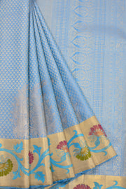 Blue Handloom Kanchipuram Pure Silk Saree 10072876