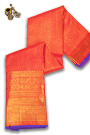 Carmine Red Monotone Bridal Kanjivaram Pure Zari Silk Saree 10074733