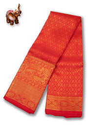 Vivid Red Monotone Bridal Kanjivaram Pure Zari Silk Saree 10074734