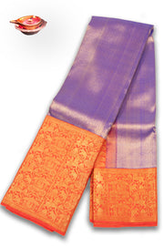 Slate Blue Ethirmarai Bridal Kanjivaram Pure Zari Silk Saree 10074741