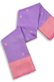  Periwinkle Purple Korvai Kanjivaram Silk Saree 10075624