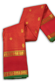  Persian Red  Kanjivaram Silk Saree with Checks Design 10075630