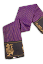 Mythical Purpl Kanjivaram Silk Saree with Checks Design 10075631