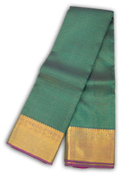 Bottle Green Kanjivaram Silk Saree with Checks Design 10075635