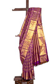 Purple Kanjivaram Pure Silk Saree 10076170