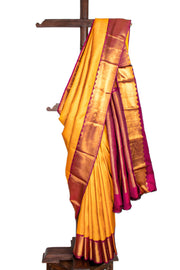 Yellow Kanjivaram Pure Silk Saree  10076173