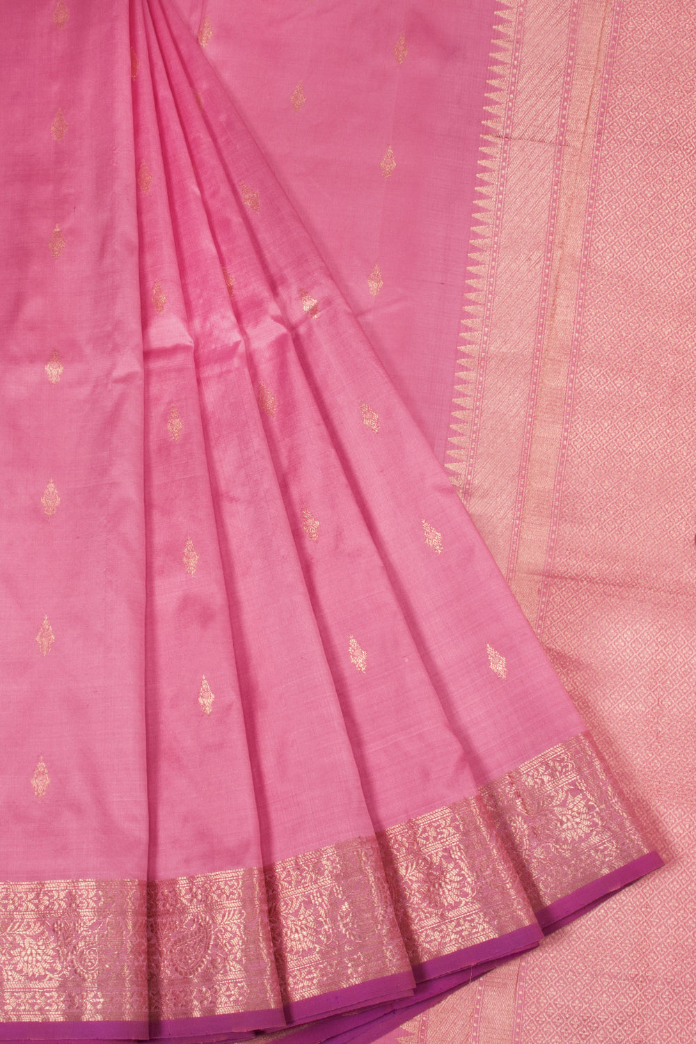 Rose Pink Handloom Banarasi Silk Saree10063610