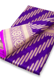 Purple Handloom Banarasi Katan Silk Saree 10074261