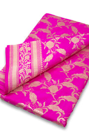 Pink Handloom Banarasi Katan Silk Saree 10074262